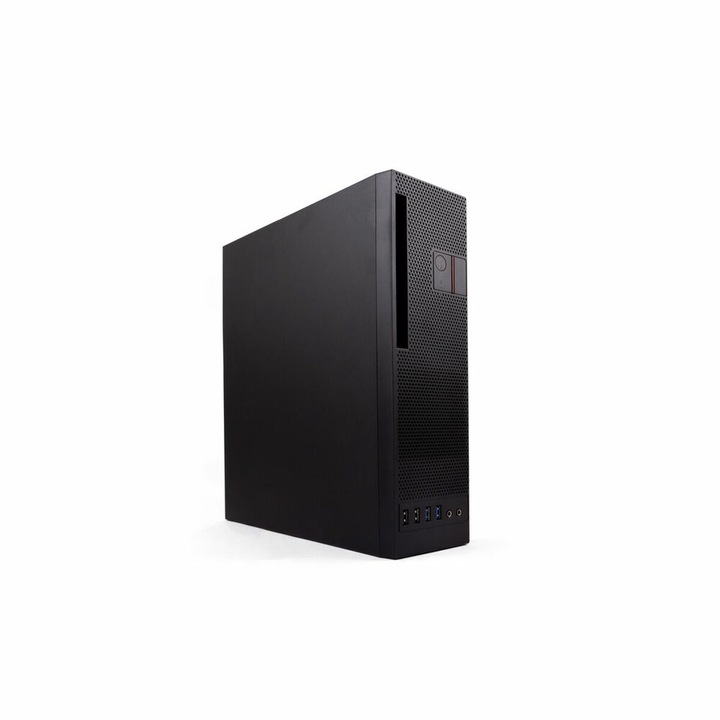 Carcasa PC CoolBox COO-PCT360-2, MicroATX/ITX, 4 sloturi de expansiune, neagra, 3,5"
