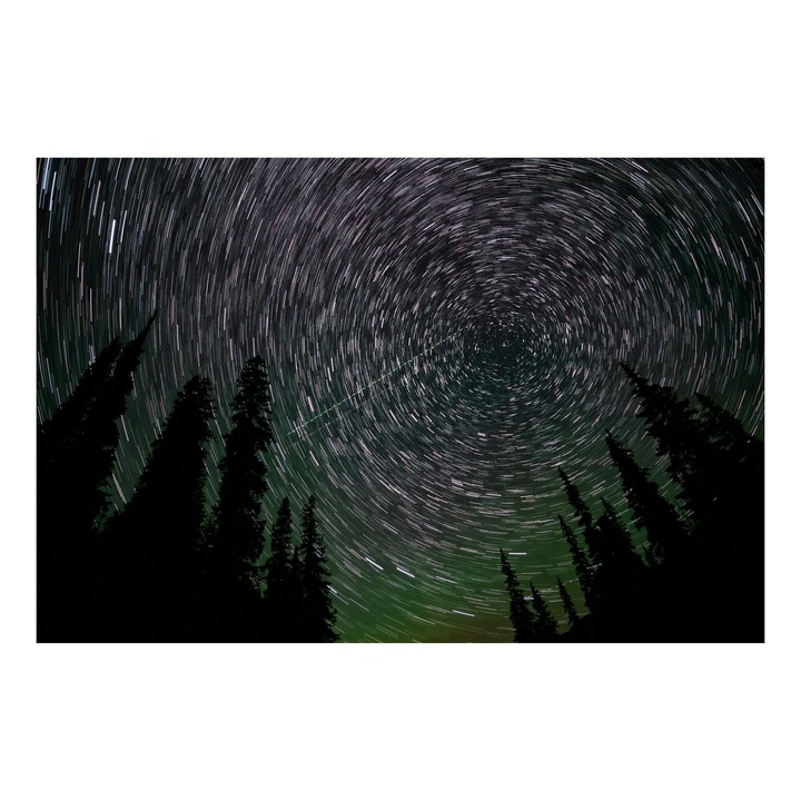 Картина на платно, "Вихърът на времето под нощното небе", 50x50 см