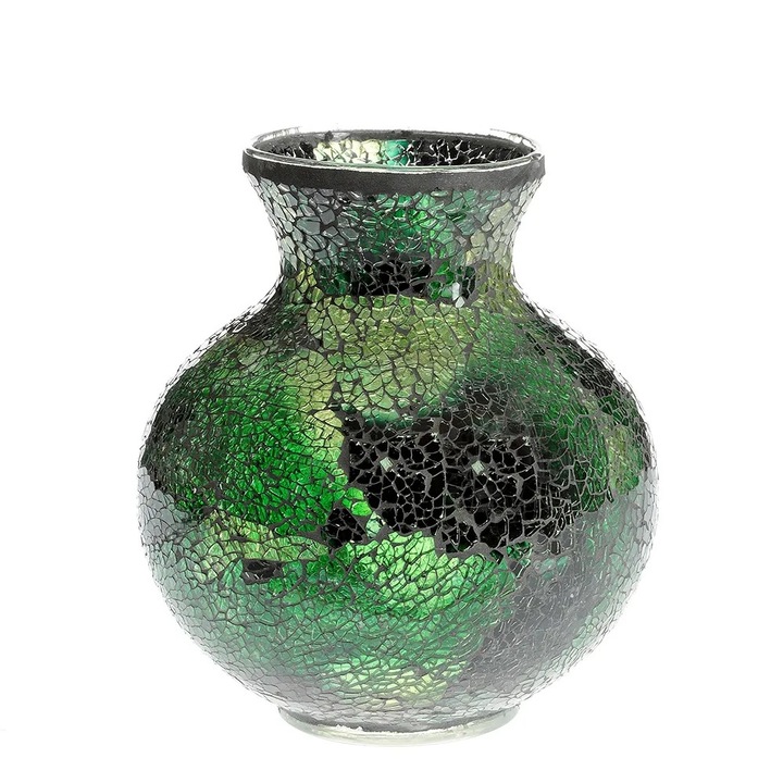 Vaza, verde mozaic, 20 cm, Meli Melo Paris