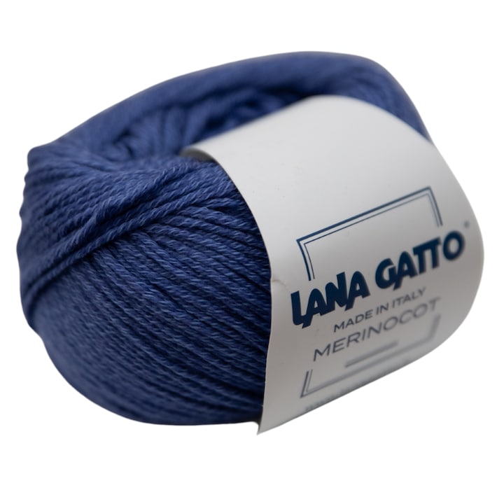 Fir de tricotat Lana Gatto Merinocot, 50g, mov liliachiu, 53% lana merinos – 47% bumbac – pentru tricotaje usoare si confortabile