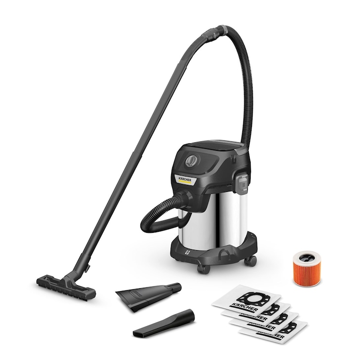 Прахосмукачка KARCHER KWD 3 S V-15/4/20, 1000W, 17л, сребриста, 4м