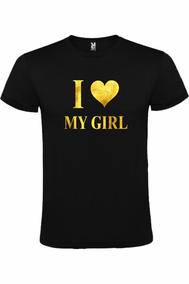 Tricou personalizat My Girl, Negru/Auriu
