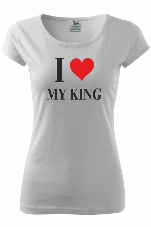 Tricou personalizat My King, Alb/Negru
