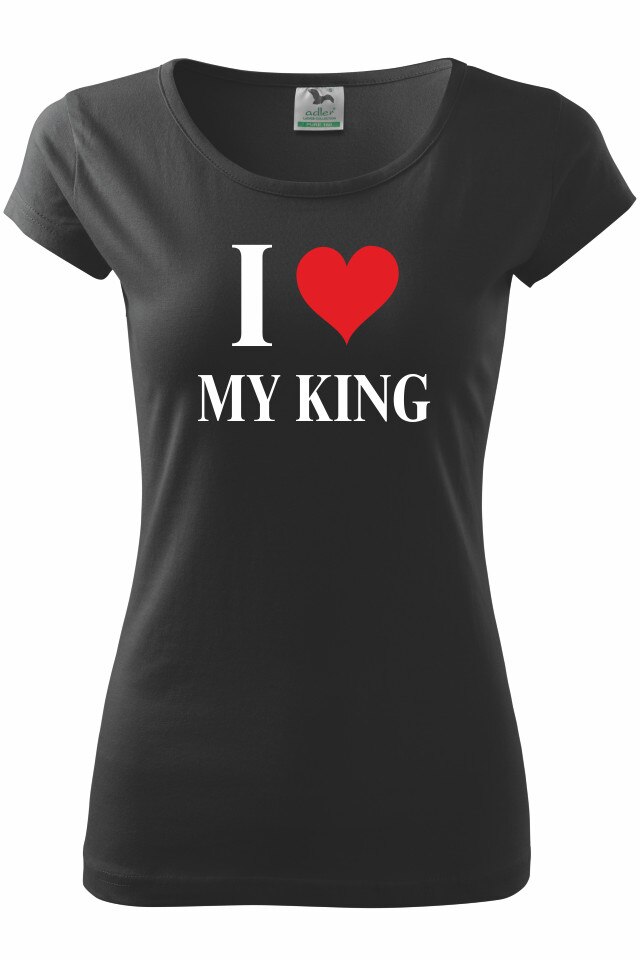 Tricou personalizat My King, Negru/Alb