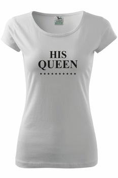 Tricou personalizat His Queen, Alb/Negru