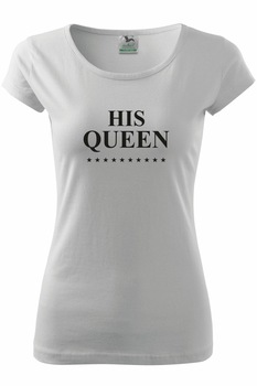 Tricou personalizat His Queen, Alb/Negru Tricou personalizat His Queen, Alb/Negru