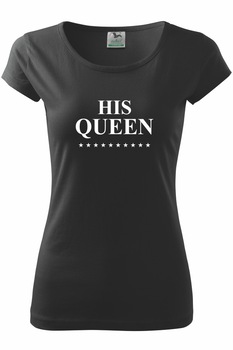 Tricou personalizat His Queen, Negru/Alb Tricou personalizat His Queen, Negru/Alb