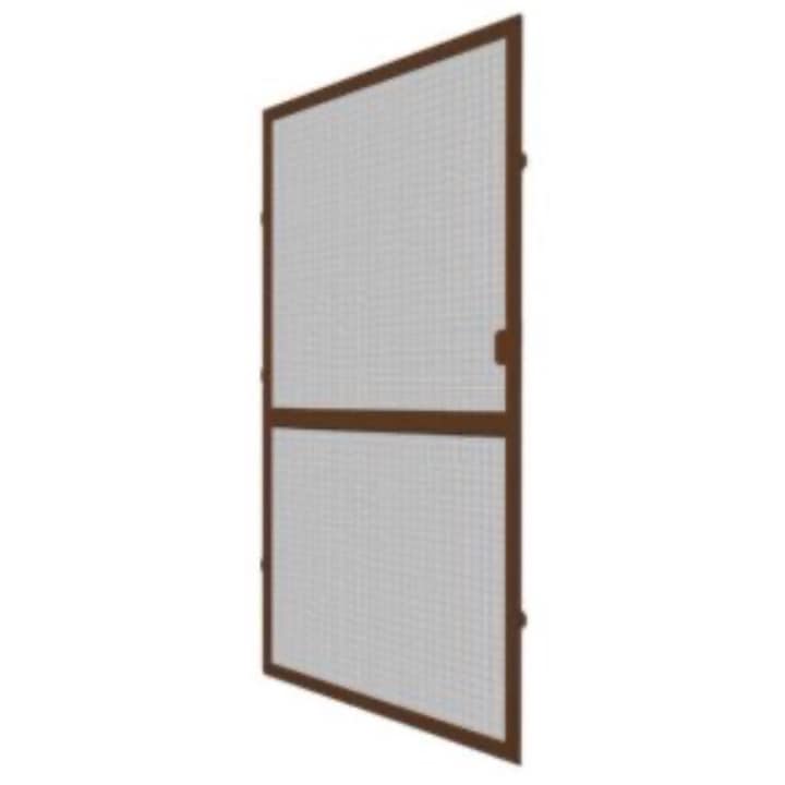 Kit plasa tantari complet pentru usa, SOLIDON, pe balamale, nuc