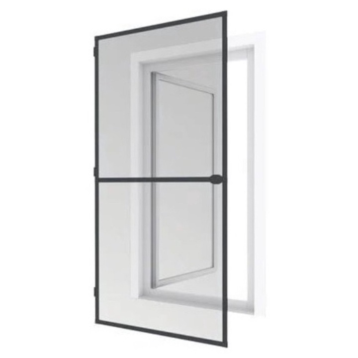 Plasa tantari, 90x200 cm, pe balamale, Gri Antracit, SOLIDON