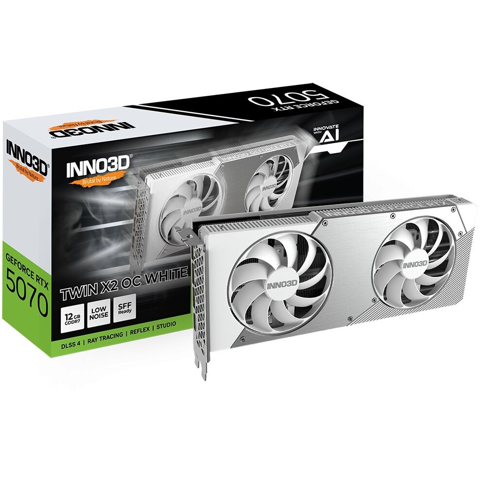 Placa video Inno3D GeForce RTX5070, 12GB, GDDR7, alb, 192bit
