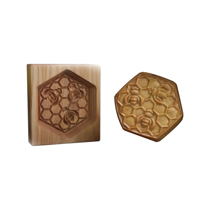 Forme prajituri Craciun, set forme din lemn pentru taiat biscuiti alfabet, unelte decorative pentru coacere, multicolor, 10x9x2cm