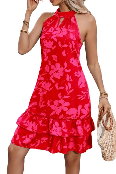 Rochie florala de vara, umerii goi, volanase, feminina, sexi