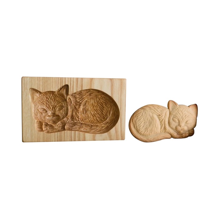 Forma de copt din lemn pentru prajituri, 10x9x2cm
