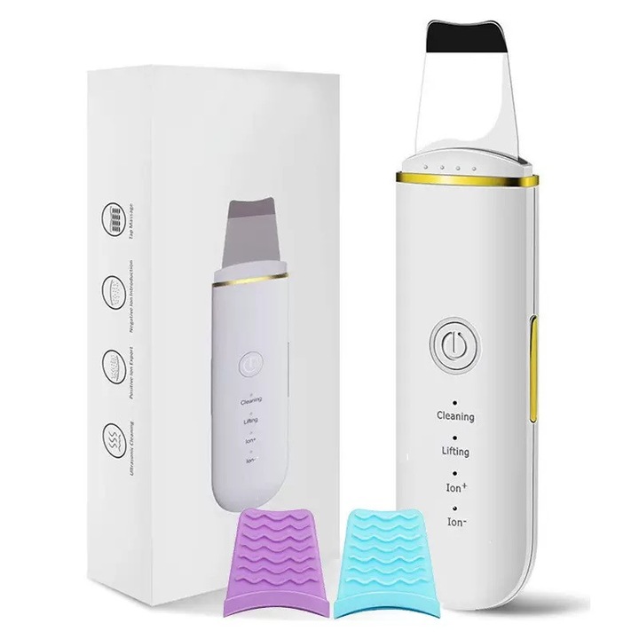 Ултразвукова почистваща машина, Машина за почистване на пори, Почистване на лице, Премахване на черни точки, Хидратация, Ексфолиация, Бяла