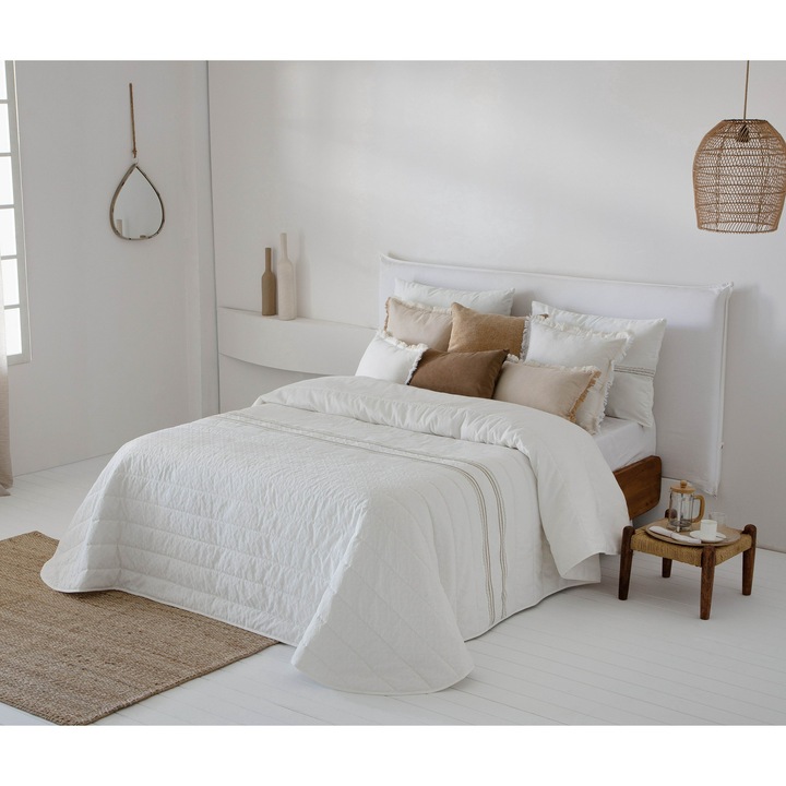Cuvertura pat, Textil Antilo, Caeli Natural, dimensiune 250x270 cm