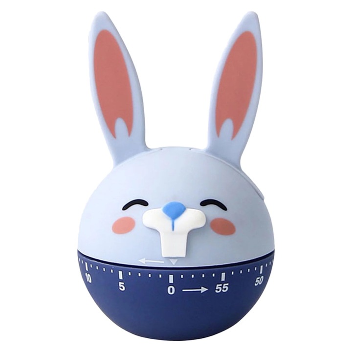 Timer de bucatarie cu sunet, design iepuras, multicolor, 8.8x6.5cm
