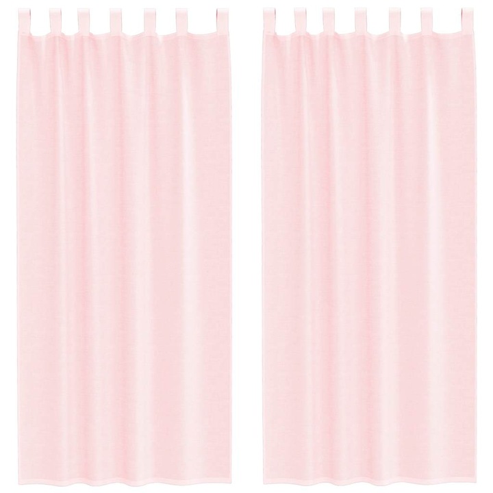 vidaXL 2 db világos rózsaszínű fátyolfüggönyök hurokkal 140x245 cm 0.25 kg 4102279