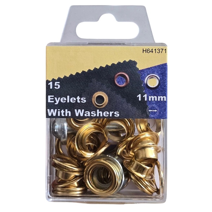 Set ochiuri O 11 mm. + matrice, pentru uz manual, 15 buc., H641371, culoare aurie