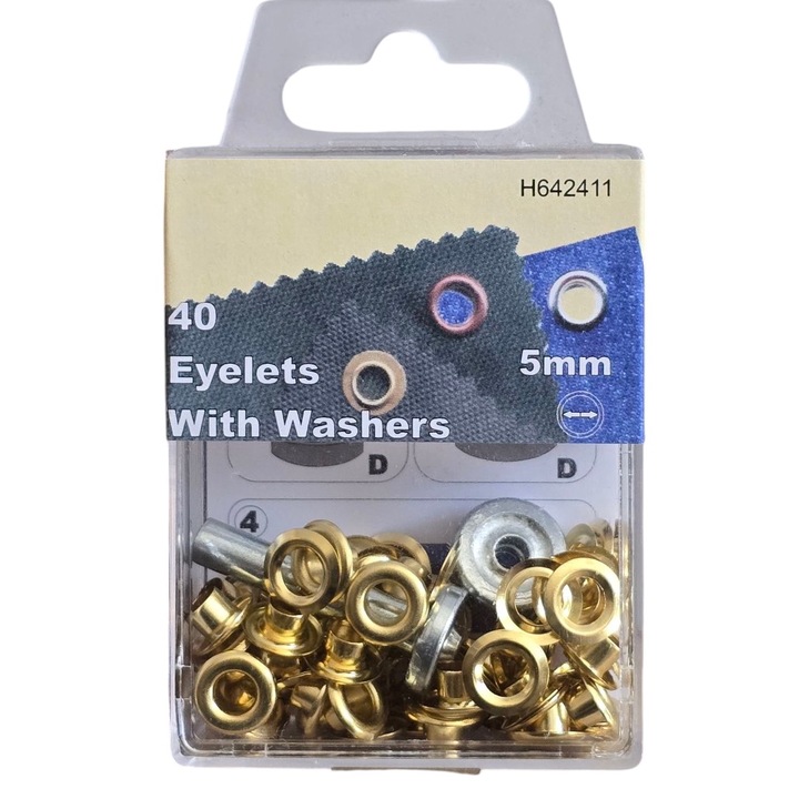 Set ochiuri O 5 mm. + matrice, pentru uz manual, 40 buc., H642411, culoare aurie