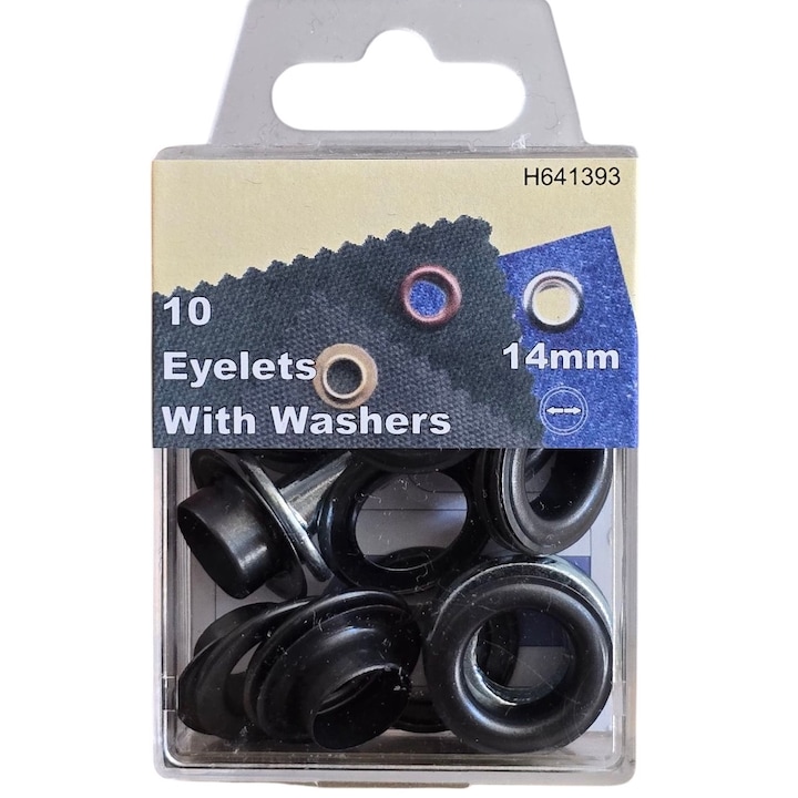 Set ochiuri O 14 mm. + matrice, pentru utilizare manuala, 10 buc., H641394, culoare nichel negru