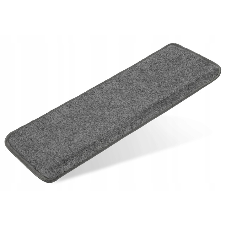 Covor Pentru Trepte Scara, elSimone, Twist, 65 x 25+3 cm, Antistatica, 100% polipropilen, Certificat oeko-tex, Gri grafit