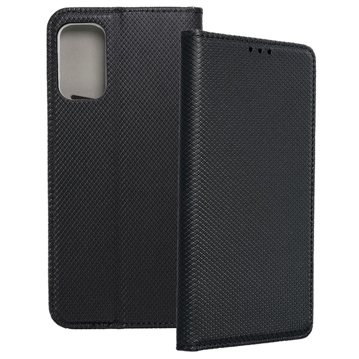 Xiaomi Redmi Note 10 5G / Poco M3 Pro 4G / 5G kompatibilis telefontok, könyvtok, bankkártyatartós, mágneszáras, fekete, Smart Case book