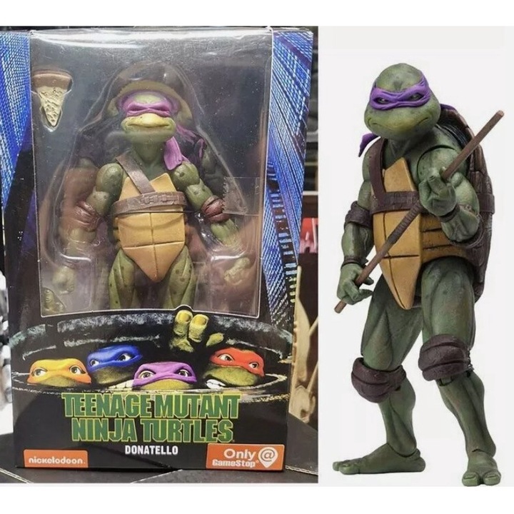 Фигурка Teenage Mutant Ninja Turtles, Донатело, Включва набор от аксесоари, Подарък, zonbre, PVC, 5 години+, Лилав