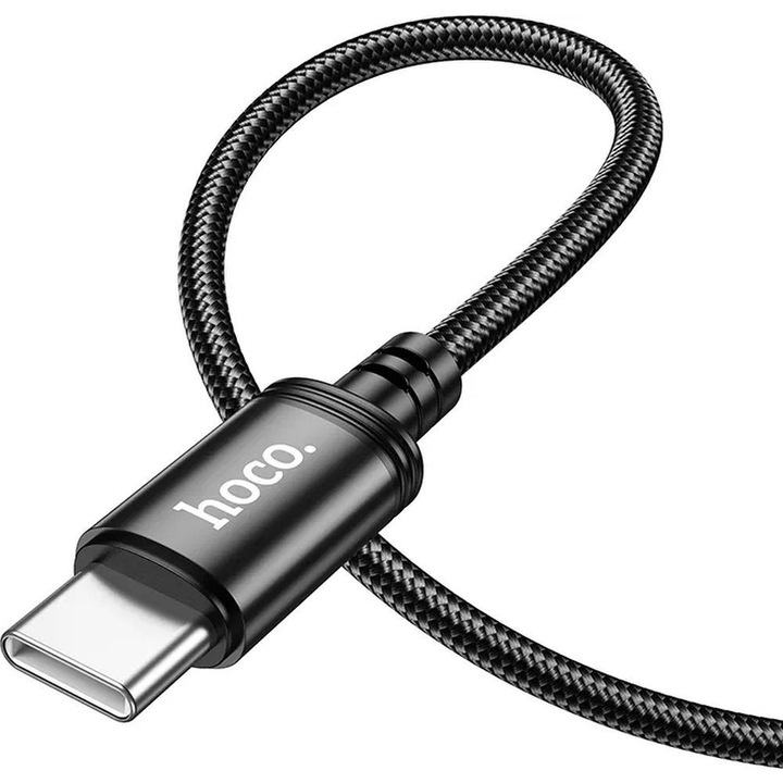 USB-C adatkábel, töltőkábel, USB-C - USB-C (USB Type-C), szövet bevonat, fekete, 60W 1m, Hoco X89