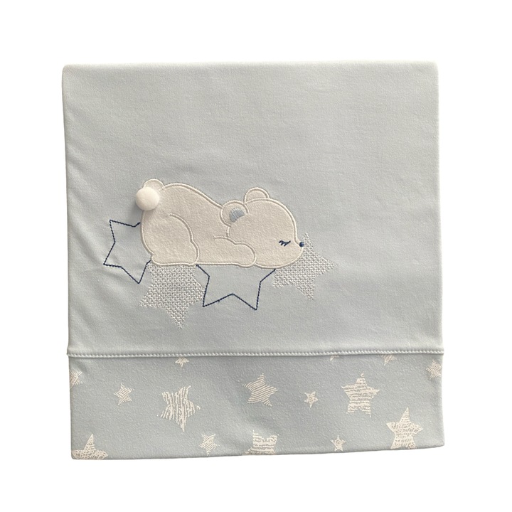 Puha babatakaró - Sleeping Bear on the Stars Design, kék