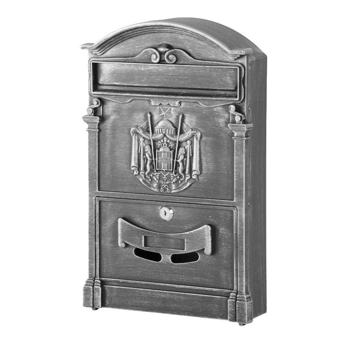 Antik postaláda 410 x 255 x 90 mm ezüst