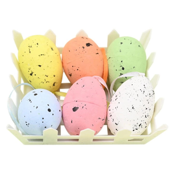Set de oua de Paste decorative, multicolore, 145x145x30mm