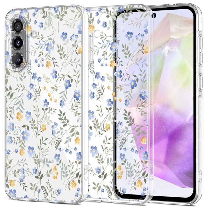 Telefontok Samsung Galaxy A27 5G készülékkel kompatibilis - FLEXAIR tavaszi virág - mintás/átlátszó hátlap tok