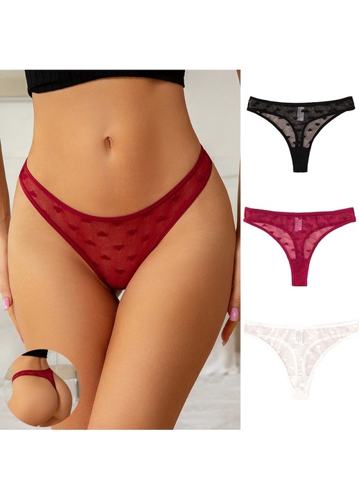 Set 3 perechi chiloti de dama Premium tip Tanga