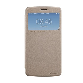 Husa flip s-view Nillkin Sparkle pentru LG Stylus 3, auriu Husa flip s-view Nillkin Sparkle pentru LG Stylus 3, auriu