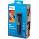 Aparat de tuns barba si parul 9 in 1 PHILIPS Multigroom MG3740/15, Lame cu ascutire, Acumulator, 6 piepteni par fata si cap, Negru
