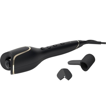 Ondulator automat Philips StyleCare Prestige BHB876/00, Invelis ceramic protector cu infuzie de cheratina, selector de temperatura: 210°C, 190°C, si 170°C, Sistem de ondulare inteligenta, Negru Ondulator automat Philips StyleCare Prestige BHB876/00, Invelis ceramic protector cu infuzie de cheratina, selector de temperatura: 210°C, 190°C, si 170°C, Sistem de ondulare inteligenta, Negru