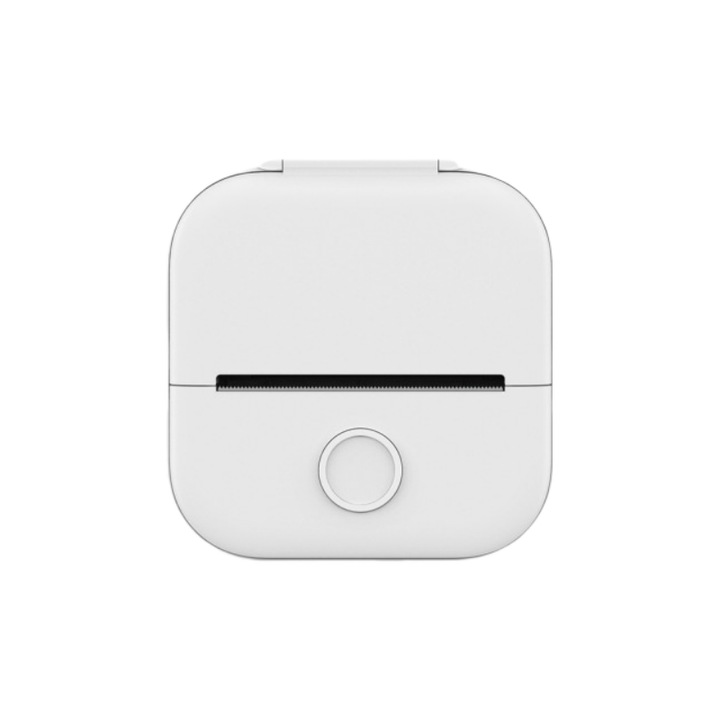 Принтер за етикети, Bluetooth, USB, 203 dpi, скорост на печат 10 mm/s, APP контрол, 1000 mAh, малък и преносим, бял