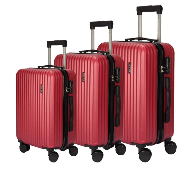 Dollcini, World Travel куфар 3бр., 28"24"20", 528284_D_3бр., виненочервен