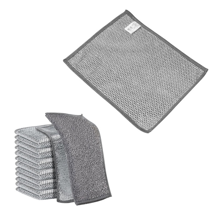 Set 6 lavete universale din metal pentru spalat vase, Argintiu