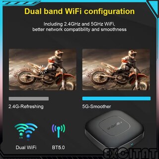 Media Player Android 14 4K Con Stick TV – Quad-core H313, WiFi Dual 2.4/5G, Bluetooth 5.0 E Telecomando Vocale