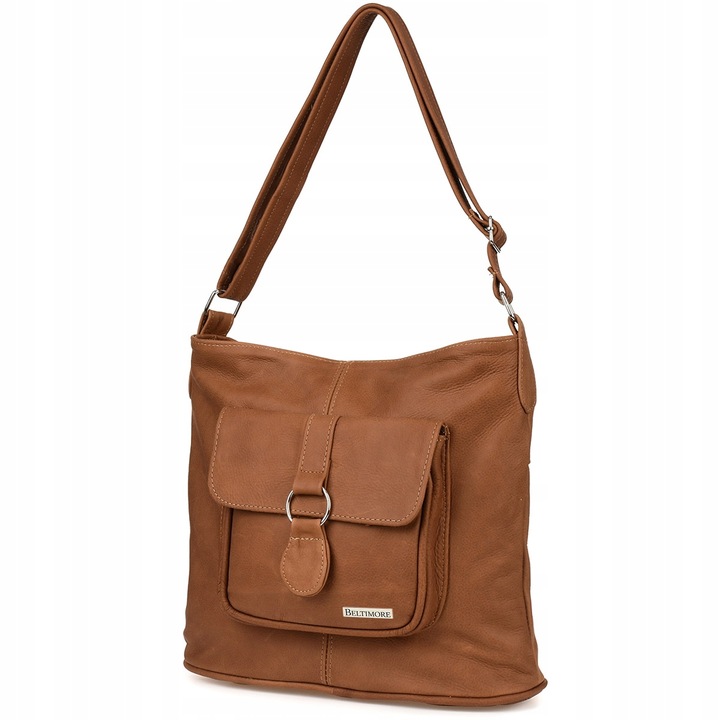 Női valódi bőr táska, Beltimore, nagy A4, 5 rekeszes, barna, 30x35x12cm