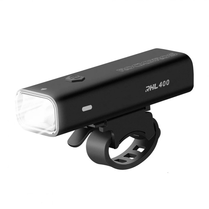 Első kerékpár lámpa 400 lm + micro USB kábel - USB-ARockbros 24310006001 - fekete