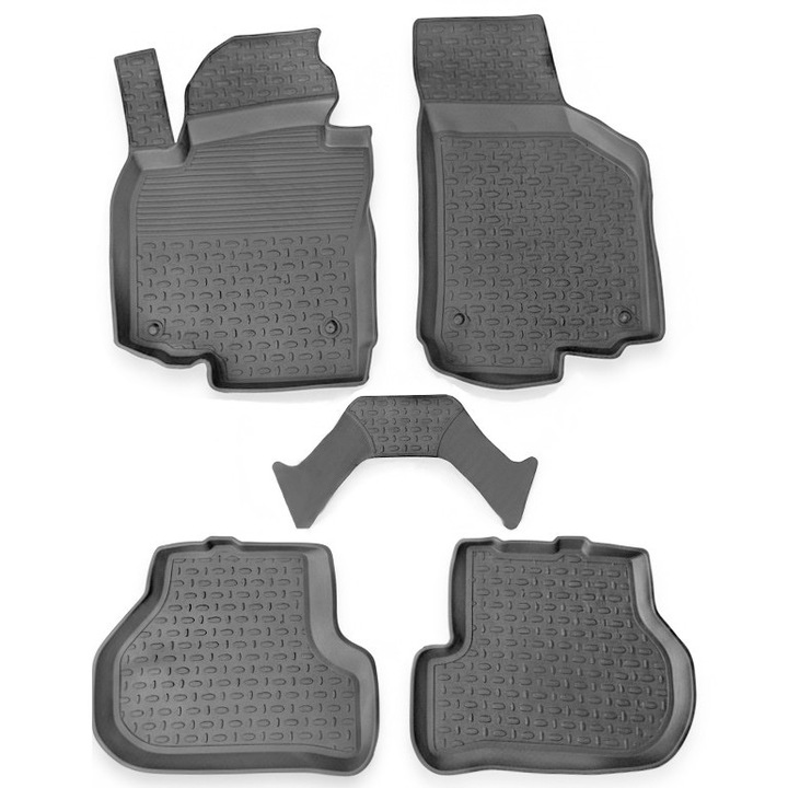 Covoare / Covorase cauciuc VW Golf V 2003-2008 (5 bucati) presuri stil tip tavita (82293)