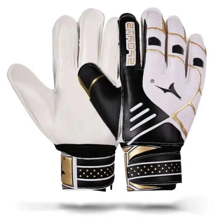 Латексови футболни ръкавици за вратари - допълнителна защита, размер 9 за възрастни, Черни