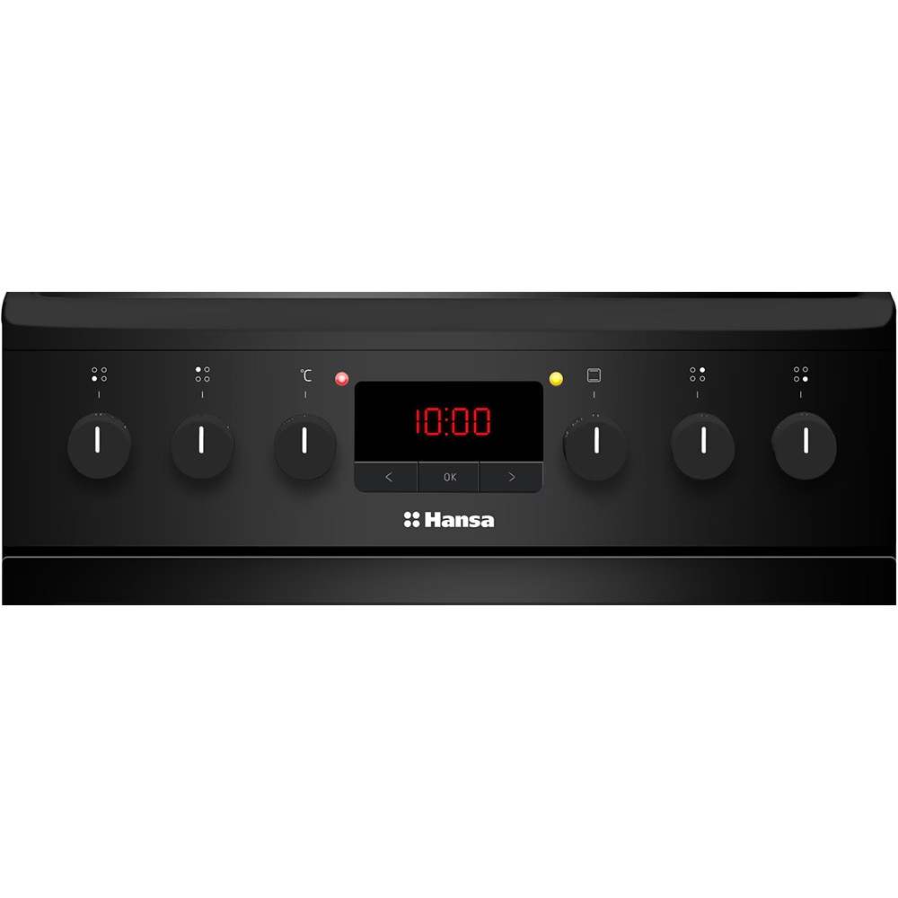 Aragaz HANSA FCCM58209H, 4 arzatoare, Electric, L 50 cm, Grill, Negru