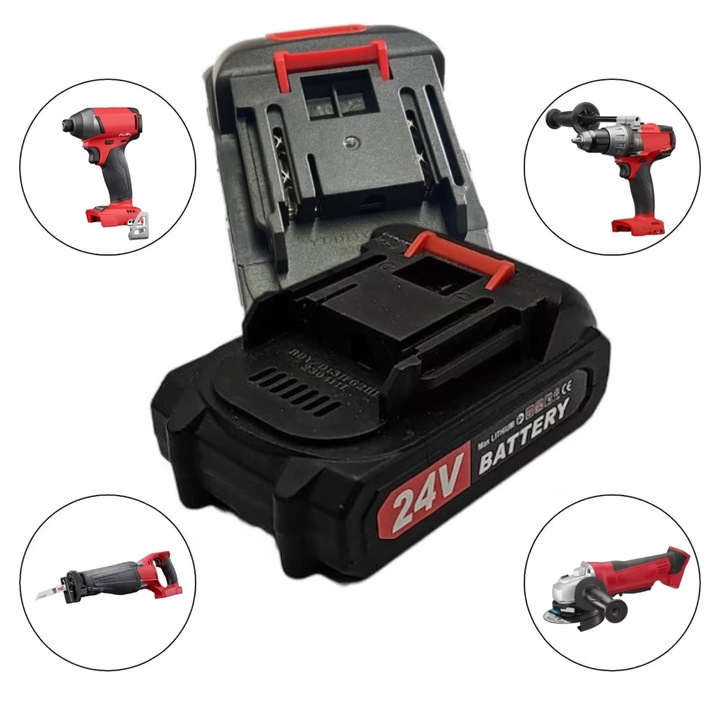 Acumulator 24V 2.0Ah APF® Compatibil Universal + Bit Magnetic cu 2 Capete, Protectie Supraincalzire