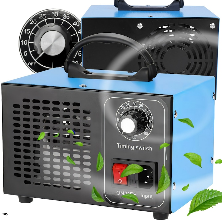 Generator De Ozon Retoo FixIt, Ozonator Si Purificator De Aer, 120w, Timer Integrat, 32g/h, Constructie Din Otel Inoxidabil, Design Robust, Albastru, 20x13,5x13,5 Cm, 1,8 Kg, Performanta Eficienta In Eliminarea Mirosurilor Neplacute