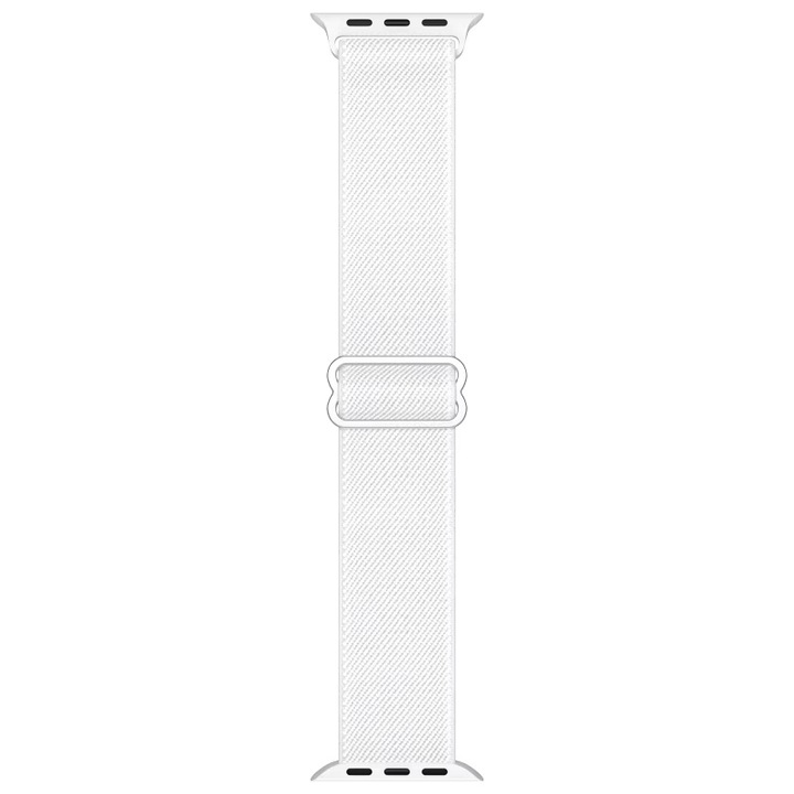 Apple Watch szíj, nylon, kompatibilis a következőkkel: Apple Watch 6, 7, 8, 9, SE, 38/40/41mm, Apple Watch 10 42mm, JW-1-PGSBD-3-D, fehér