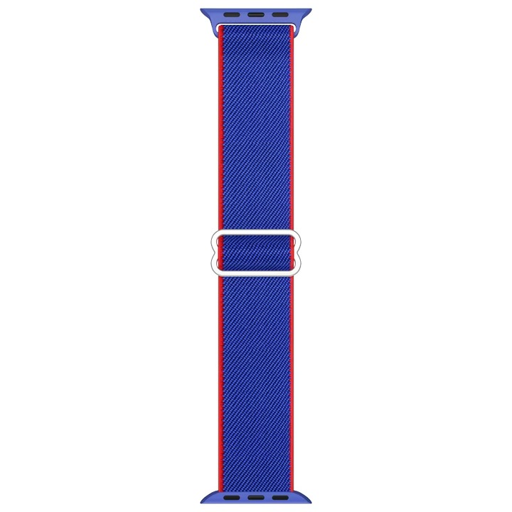 Apple Watch szíj, nylon, kompatibilis a következőkkel: Apple Watch 6, 7, 8, 9, SE, 38/40/41mm, Apple Watch 10 42mm, JW-1-PGSBD-24-D, Deep Blue & Red