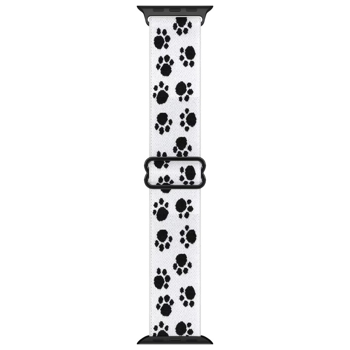 Apple Watch szíj, nylon, kompatibilis a következőkkel: Apple Watch 6, 7, 8, 9, SE, 38/40/41mm, Apple Watch 10 42mm, JW-1-PGSBD-40-D, Black Paw